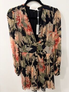 NWT Zimmermann Silk Floral Long-Sleeve Romper Playsuit size 1